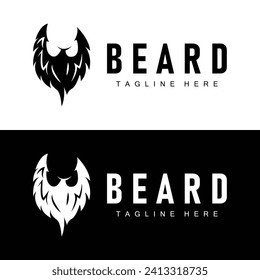 Diseño Logotipo de barba Silhouette Vector Barbershop Ilustración Aspecto de los hombres Plantilla simple
