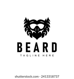 Diseño Logotipo de barba Silhouette Vector Barbershop Ilustración Aspecto de los hombres Plantilla simple
