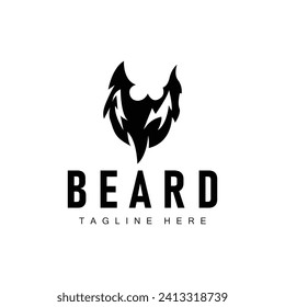 Diseño Logotipo de barba Silhouette Vector Barbershop Ilustración Aspecto de los hombres Plantilla simple