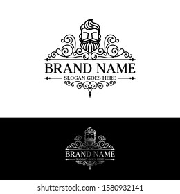 Beard Logo Design Vector Template