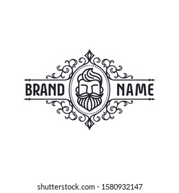 Beard Logo Design Vector Template