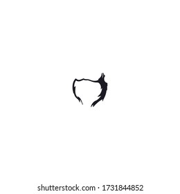 beard logo icon design with simple line art style
