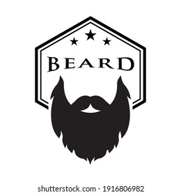 Beard logo icon vector illustration design template.