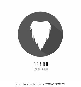 Beard logo. Illustration of beard in flat. Stock vector.