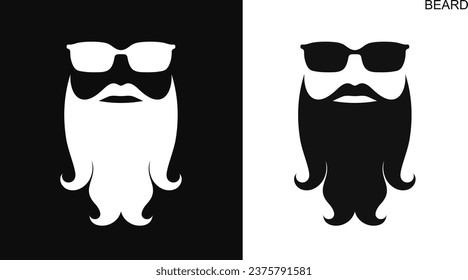 Beard logo. Isolated Beard on white background