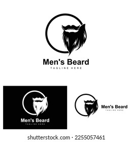 Beard Logo, Vector Barbershop, Design For Male Appearance, Barber, Hair, Fashion