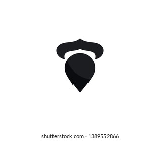 Beard logo vector hipster style 