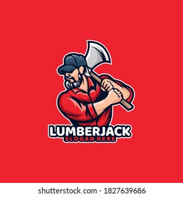 beard lumberjack badge forest timber