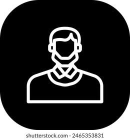 Beard male diversity people icon with black filled line outline style. male, beard, person, face, man, portrait, hair. Vector Illustration