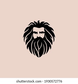 beard man, Ancient Greek Philosopher Figure Face Head Logo design