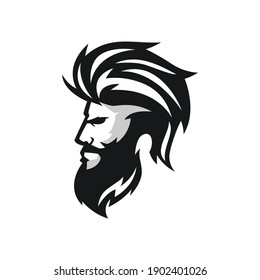 Beard Man Barber Shop Logo