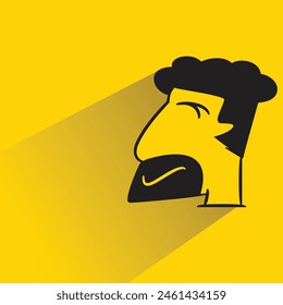 Bart-Mann-Figur mit Schatten auf gelbem Hintergrund