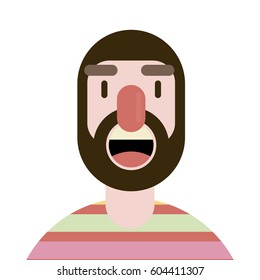Beard man. Cute character