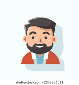 Beard man face character vector design