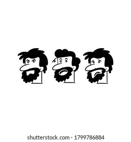 beard man face, islander avatars comic characters