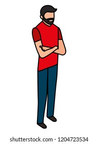 beard man folded arms portrait