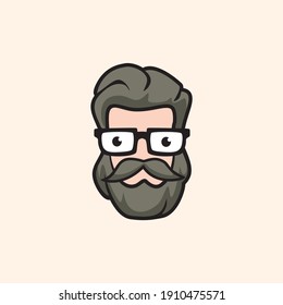 Bart-Mann mit Brille für das griechische Logo, Vorlage für das Vektorlogo
