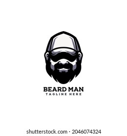 beard man guy handsome hat adult barber happy head