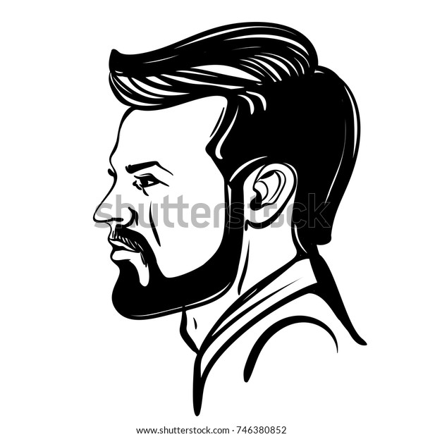 Beard Man Haircut Icon Hairdresser Head Stock Vector (Royalty Free ...
