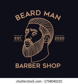 diseño del logotipo de barba man line art