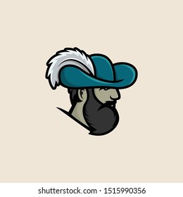 beard man logo design vector art