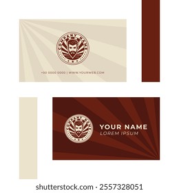 Beard man logo elegant business card template