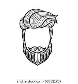 Beard man logo element - vector illustration