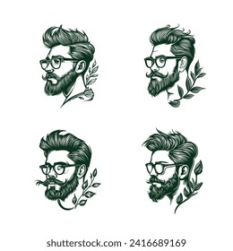 beard man logo for hair company