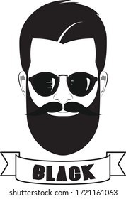 Sombrero de logo del hombre de la barba y destellos de sol