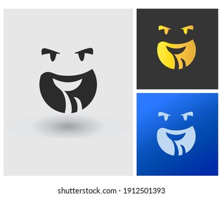 beard man logo idea, alphabet initial DI DD. Barber shop symbol shape design idea