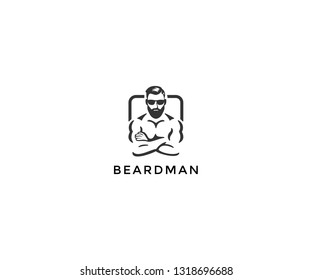 beard man logo vector