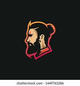 Beard Man Logo Vector Illustration