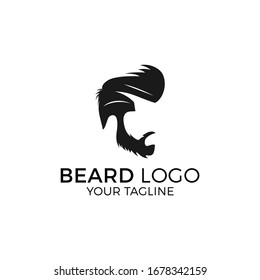 Beard man logo vector illustration