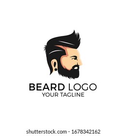 Beard man logo vector illustration