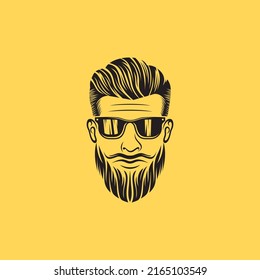 Beard man logo vector illustration