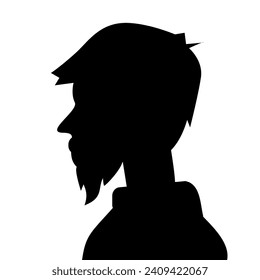 Beard Man Silhouette side View