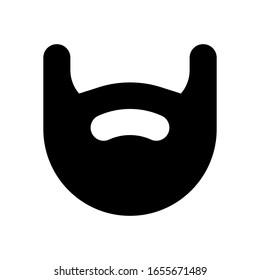 Barba de hombre, simple logo. Icono negro sobre fondo blanco
