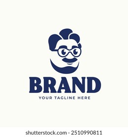 Beard man simple minimalist logo