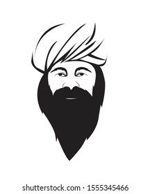 Beard man vector logo graphic design.