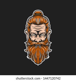 beard man vector logo illustration