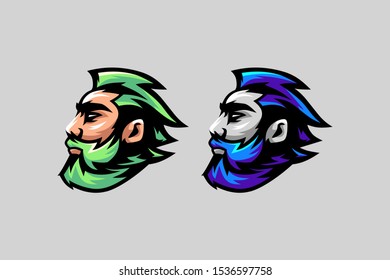 Beard mascot logo design awesome