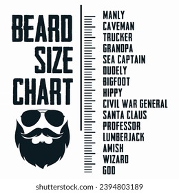Beard Measurement Chart Beard Length Funny Growth Chart T-Shirt