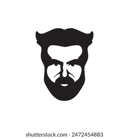 Bart Männer Maskuline Cool Stilvolle moderne Logo Design Vektorgrafik