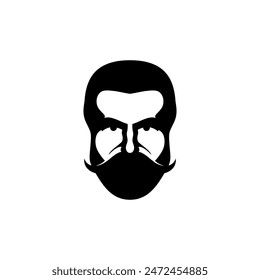 beard men masculine cool stylish modern logo design vector