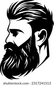 Beard | Minimalist and Simple Silhouette - Vector illustration