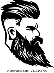 Beard | Minimalist and Simple Silhouette - Vector illustration