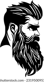 Beard | Minimalist and Simple Silhouette - Vector illustration