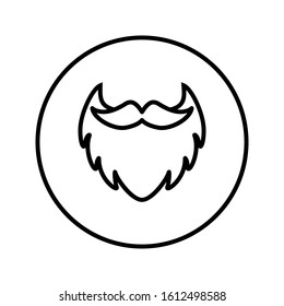 Beard with mustache. Barber Shop. Universal icon for web and mobile application. Vector illustration on a white background. Editable Thin line.