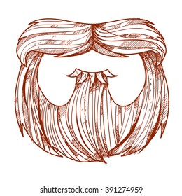 Beard and mustache in a cartoon style.