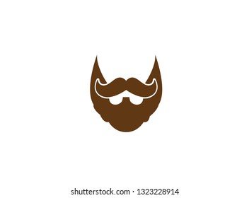 Beard and mustache of an elegant gentleman for logo design illustration